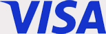 VISA logo in blue, representing a global payment brand.